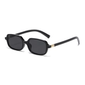 Schwarze quadratische kleine Sonnenbrille, modische Retro-Sonnenbrille für Damen und Herren. - Graue Sonnenbrille / Schwarz