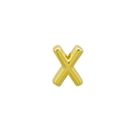 Dettaglio di un ciondolo a lettera X in oro 18k 3D con finitura a specchio lucida - Lettera X (Solo ciondolo)