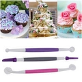 Juego de herramientas para modelar pasteles en lila gris y rosa para decorar con fondant - Juego de 3 Agujas de Liberación de Aire