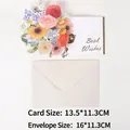 3D Pop-up Glückwunschkarte mit Blumenstrauß Design und passendem Umschlag - Rote 3D-Bouquet-Karte