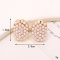 Golden metal bow shoe charm with white pearls and sparkling crystal rhinestones - C511 Gold Pearl Bowknot