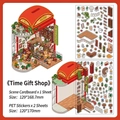 3D PET Time Gift Shop stickers set with scenery card for DIY miniature scene crafting - Time Gift Shop (Series 6)