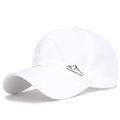 Cappellino da baseball bianco in mesh traspirante con logo della montagna per l'aria aperta - Bianco