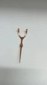 Portable rose gold stainless steel Y-shaped dental pick and oral hygiene tool - Single Needle (Rose Gold)
