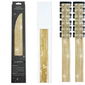 Golden glitter hair tinsel kit with 12 smart clips and 60cm strands in clear packaging - 12 Pieces / Laser Champagne (12-Piece Set)