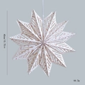 White paper 3D snowflake hanging ornament with red candy cane patterns and geometric cutouts - 40cm Red & White 3D Candy Cane Star