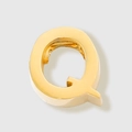 Polished gold stainless steel letter Q pendant accessory for DIY jewelry making - Letter Q
