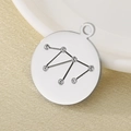 Silver stainless steel Libra zodiac pendant with sparkling crystals and 18K gold plating - Silver Libra (KLJ4539-Z)