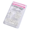 Silver metal dreadlock beads kit with hollow tubes and metallic cord for hair styling - Style 8 (Silver Set)