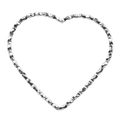 Polished silver heart pendant in 304 stainless steel with faceted textured surface - Heart-S1519 / Steel