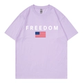 Light purple cotton T-shirt featuring a FREEDOM print and classic crew neck - Lavender