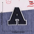 Blue chenille letter A embroidery patch, size 5.5x5.6cm, weighted 1.2g for apparel - Letter A / Navy Blue