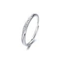 Adjustable 925 sterling silver ring featuring a twisted band with sparkling zircon accents - Women's Ring / Adjustable Open