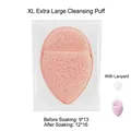 XL pink teardrop cleansing sponge with hanging loop and absorbent honeycomb texture - XL Extra Large Teardrop / Orange