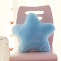 Blue star-shaped plush decorative pillow placed on a pink chair for modern home decor - Blue Pentagram