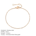 Minimalist 14K gold plated multi-layer stainless steel chain bracelet with adjustable clasp - Fine Chain (YS30648) / Rose Gold