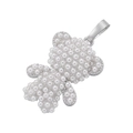 Dettaglio del ciondolo a forma di orso in argento con perle bianche lucide e gancio in metallo - VD1308 Stile Perla Orso Corpo Intero Oro Bianco
