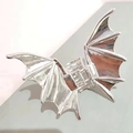 Gothic silver metal bat hair claw clip with detailed wings for Halloween styling - 9# Silver Bat Wings