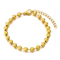 Minimalist golden hollow bead titanium steel bracelet with lobster clasp and chain - Gold 6mm (KB143569-Z)