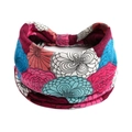 Boho-Yoga-Stirnband mit Paisley-Muster und floralem Mandala-Druck in Rosa und Blau - Mehrfarbiges Mandala-Blumenmuster (#47)