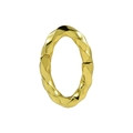 Pendientes de aro ovalados minimalistas con textura trenzada en acabado dorado - Dorado