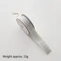 Sparkling silver glitter ribbon with fringe edges for 1.5cm Christmas gift wrapping - Glitter Silver / 1.5cm Wide-5m/Roll