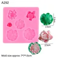 Pink silicone mold for lotus and leaf resin jewelry making, includes finished samples - 2# Lotus Leaf-Pink