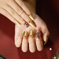 JP1269-Gold Glitter Heart Reindeer