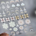 Stickers ongles 5D auto-adhésifs avec motifs mandalas ethniques et géométriques - Motif Mandala en Relief Stéréo 5D (KX085-浮雕)