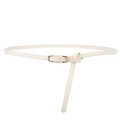 Elegante cintura sottile bianca con fibbia dorata e design a nodo per vestiti da donna - Beige