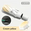 Automatic 8-rib foldable umbrella with cream yellow gradient and windproof fiberglass - Cream Yellow (Auto)
