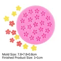 Pink silicone mold for mini cherry blossoms, size 7.8x7.8x0.8cm, with 20 cavities - 2# Cherry Blossom / Pink