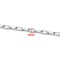 3mm polished silver stainless steel rectangular link chain for jewelry DIY making - Steel Color Paperclip Chain 3mm