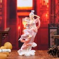 Pink and purple Dunhuang flying apsaras fairy figurine in elegant dancing pose - Small Manwu Style (T0005-4)