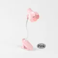 Pink magnetic flower clip lamp with flexible neck and cute petal shape for desks - Large Petal Clip Lamp (LD10D) / Pink