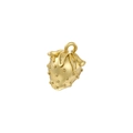 Macro view of a polished golden strawberry-shaped metal pendant for DIY jewelry - VD1641 Gold Polished Strawberry