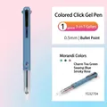 3-in-1 multi-color retractable 0.5mm gel pen in Morandi tea green and smoky rose - Single/Morandi 3-Color 04