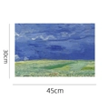 PVC placemat with Van Gogh wheat field oil painting print in 45x30cm size - 45x30cm / Van Gogh - Wheatfield Under Thunderclouds