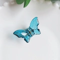 Pinza per capelli a farfalla in acrilico blu trasparente con molla in metallo - 4.5CM / Blu scuro