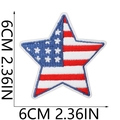Detail showing dimensions of star shaped American flag embroidered patch 6cm by 6cm - Five-pointed Star (C2GQ-12-01)