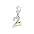 S925 sterling silver letter Z pendant with a small golden heart for jewelry making - Letter Z
