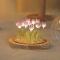 Single Glass Dome (No Flowers No Base) 10 Purple Tulips