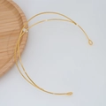 Golden double-layered metal headband accessory for traditional Hanfu jewelry DIY - Double Wire Crown Imitation Gold