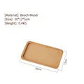 Rectangular beech wood tray in natural light finish measures 20x12x2cm for tea service - Beechwood Rectangular Tray 20*12*2cm
