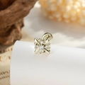 Vintage coffee gold iris cross screw back stud earring with shiny zircon stones - Light Coffee-Gold