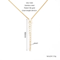 Detailed specs of 18K gold plated stainless steel necklace with gradient pearl pendant - Y-Shaped Graduated Pearl Tassel Style (ZN1684G)