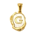 Lava style gold plated shell pendant featuring a 3D uppercase letter G charm - Letter G (SP035G-G(Single Pendant))