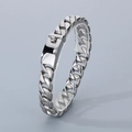 Minimalist 12mm silver stainless steel Cuban chain bracelet with polished finish and secure clasp - 20cm / Sanded Silver Two-tone