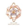 Golden flower jewelry connector with clear cubic zirconia inlays for bracelet making - Gold Micro-Pave Floral (L0661-C)