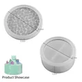 Round silicone mold set for DIY storage jar with textured lid and base dimensions - Round - Diamond Storage Box